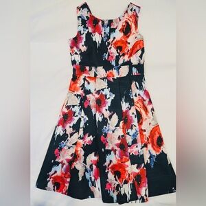 Kate Spade Floral Dress Open Back With Ribbon.